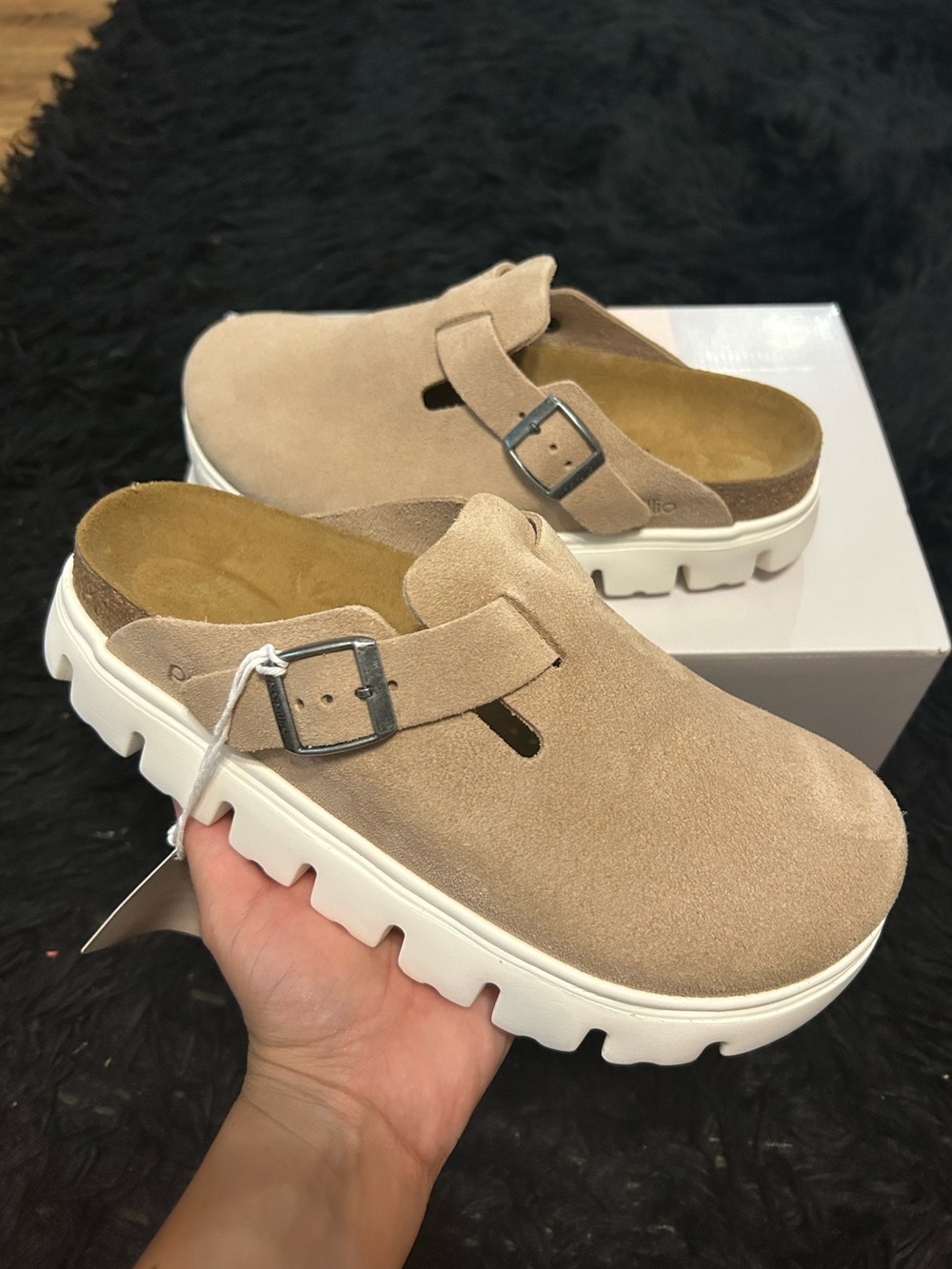 PAPILLIO by BIRKENSTOCK Boston leather platform clogs mules slip on shoes eur 40